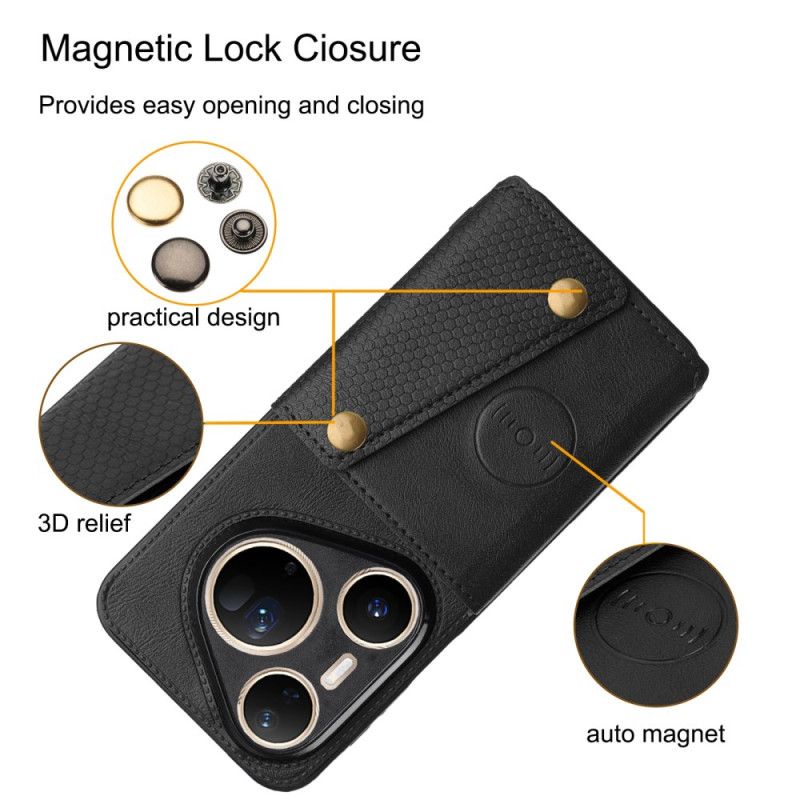 Cover Huawei Pura 80 Ultra Telefon Etui Kortholder I Læderlook