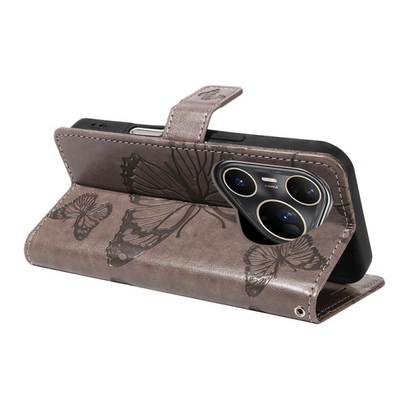 Læder Cover Huawei Pura 80 Ultra Store Sommerfugle