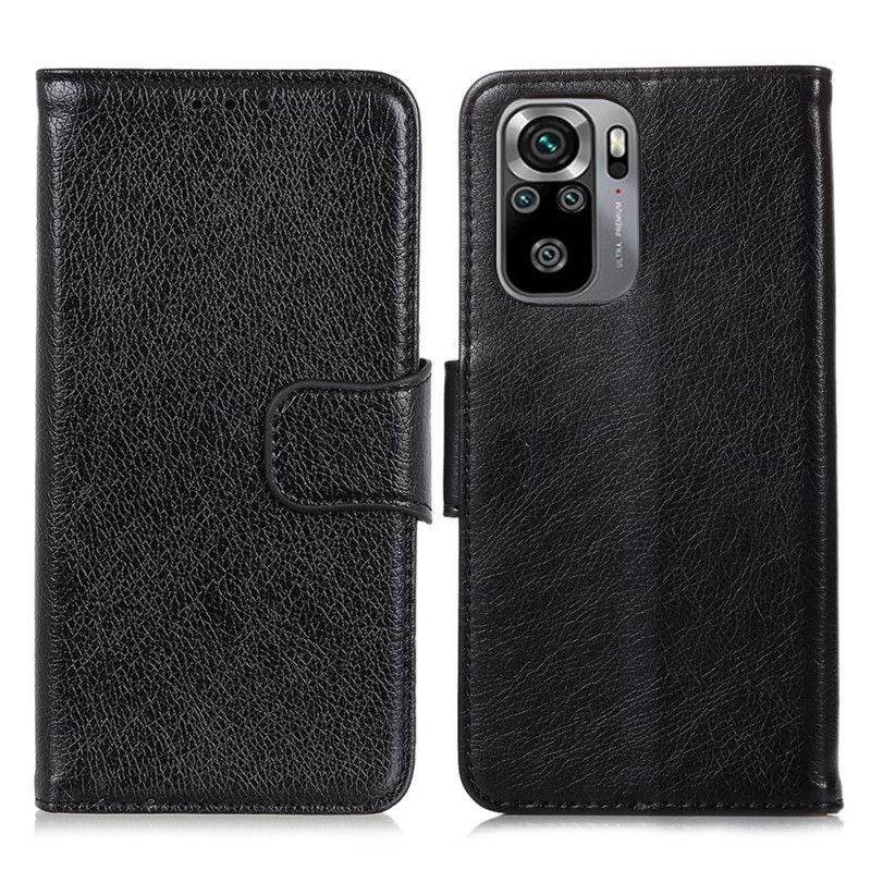 Flip Cover Læder for Xiaomi Redmi Note 10 / Note 10S Sort Split ...