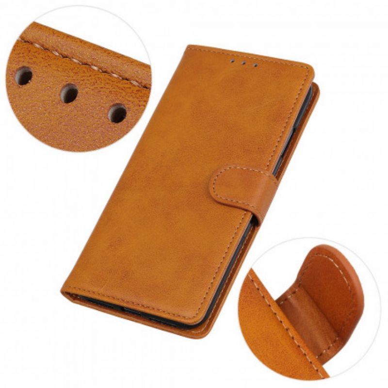Læder Cover Moto G60s Telefon Etui Mat Lædereffekt