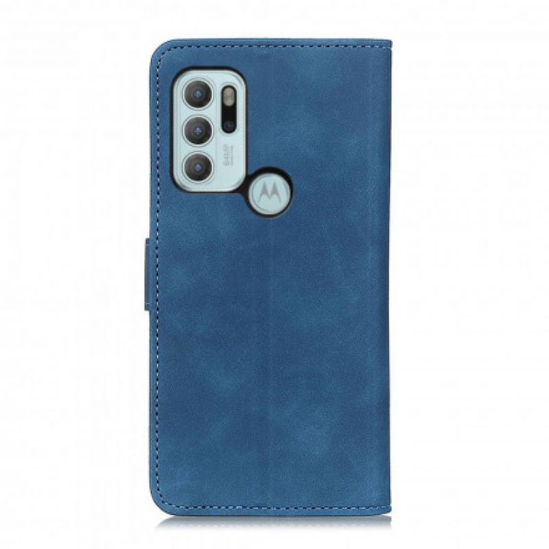 Læder Cover Moto G60s Telefon Etui Vintage Khazneh Lædereffekt
