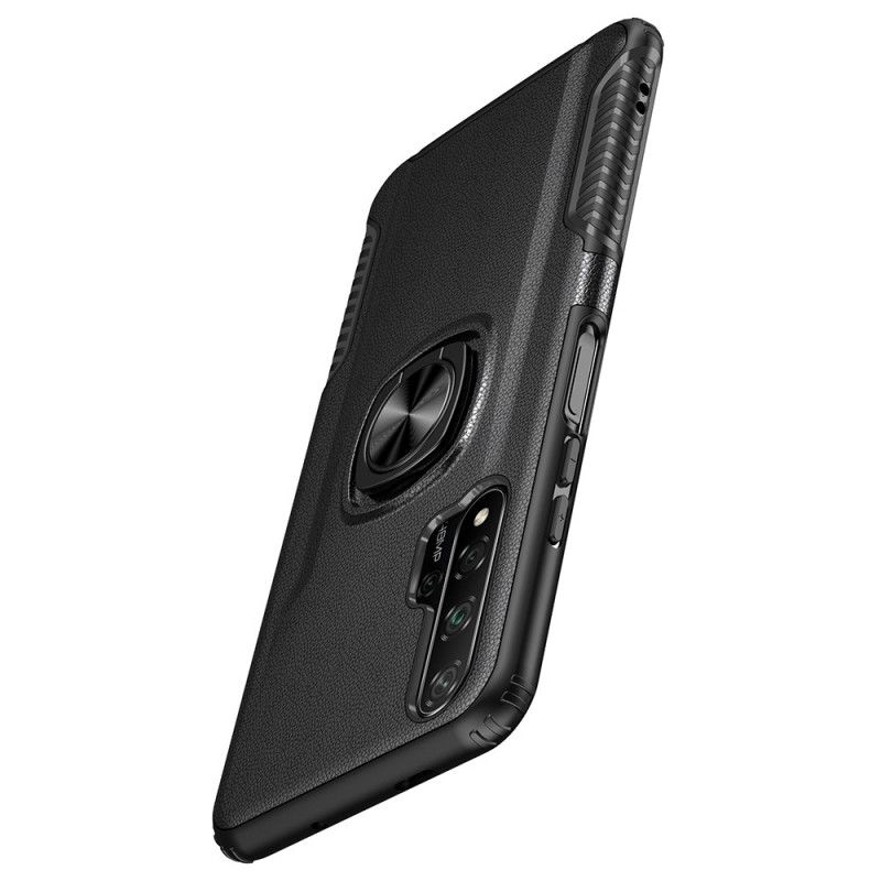 Cover for Honor 20 Sort Premium Metal- Og Imiteret Læderring