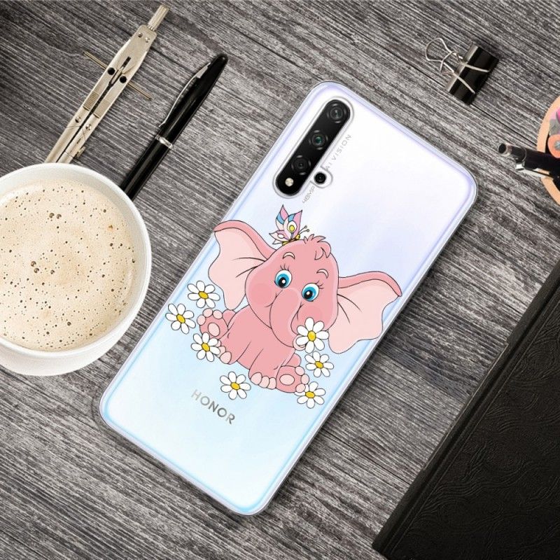 Cover Honor 20 Gennemsigtig Lyserød Elefant