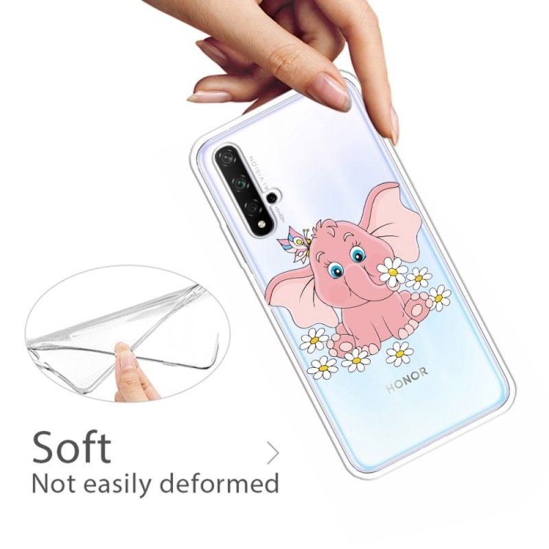 Cover Honor 20 Gennemsigtig Lyserød Elefant