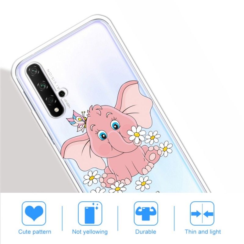 Cover Honor 20 Gennemsigtig Lyserød Elefant