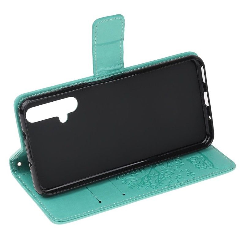 Flip Cover Honor 20 Grå Mobilcover Træ- Og Rem-Ugler