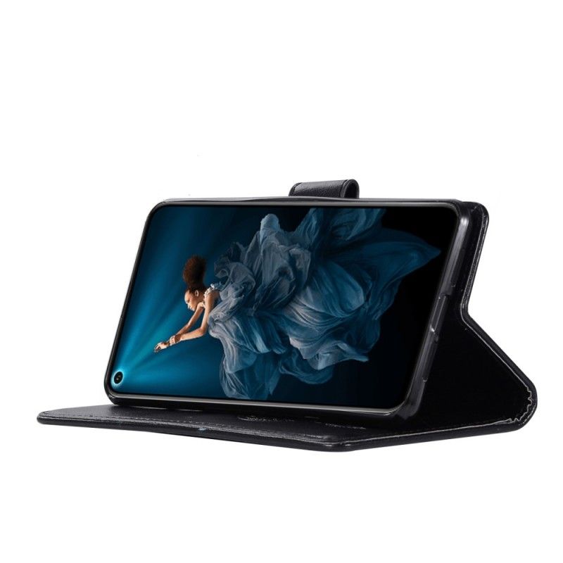 Flip Cover Honor 20 Sort Drømfanger Til Ugle I Lædereffekt