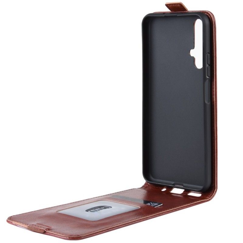Flip Cover Læder for Honor 20 Sort Retro Foldning