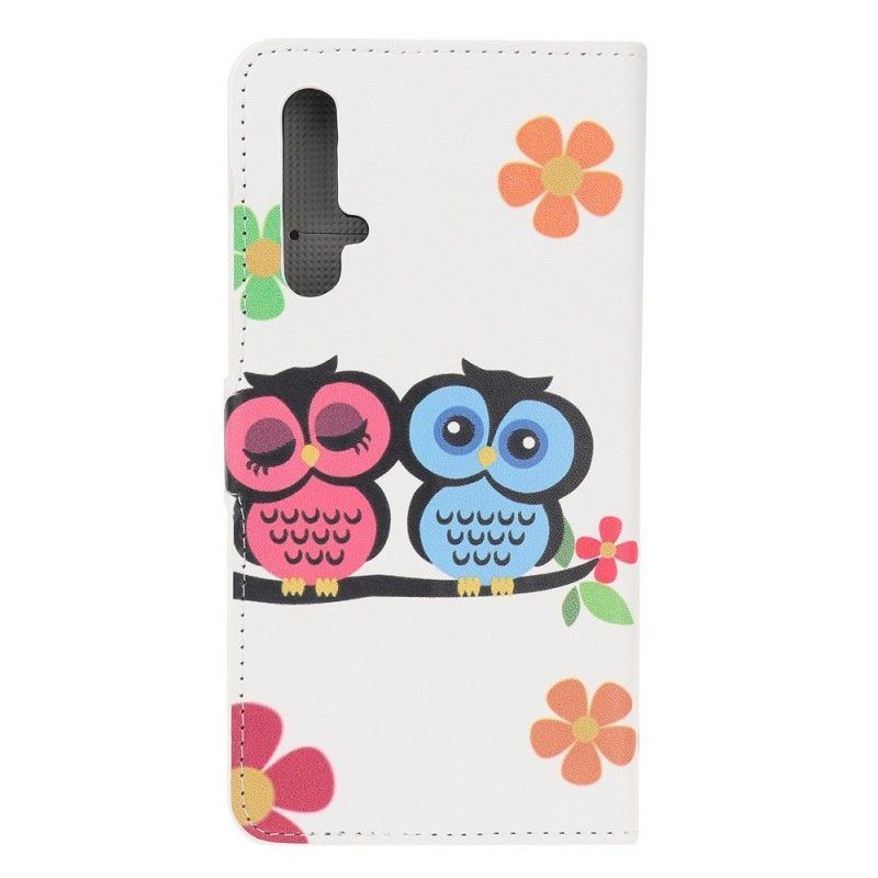 Flip Cover Læder Honor 20 Ugler
