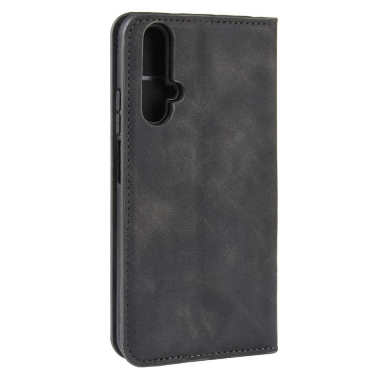 Læder Cover Honor 20 Sort Elegant Lædereffekt