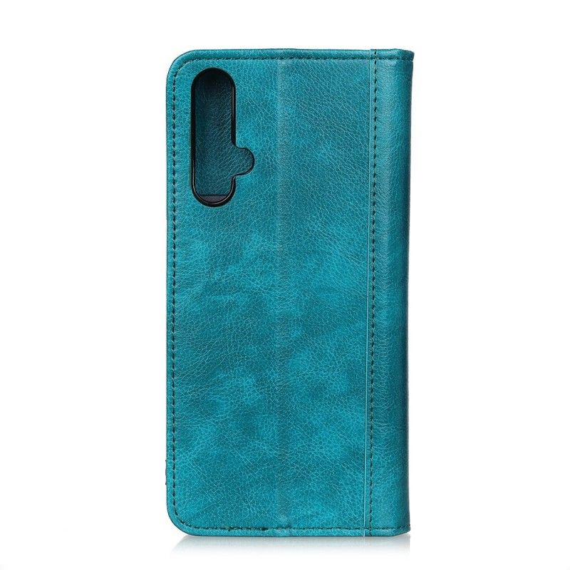 Læder Cover Honor 20 Turkis Split Læder Version Beskyttelse