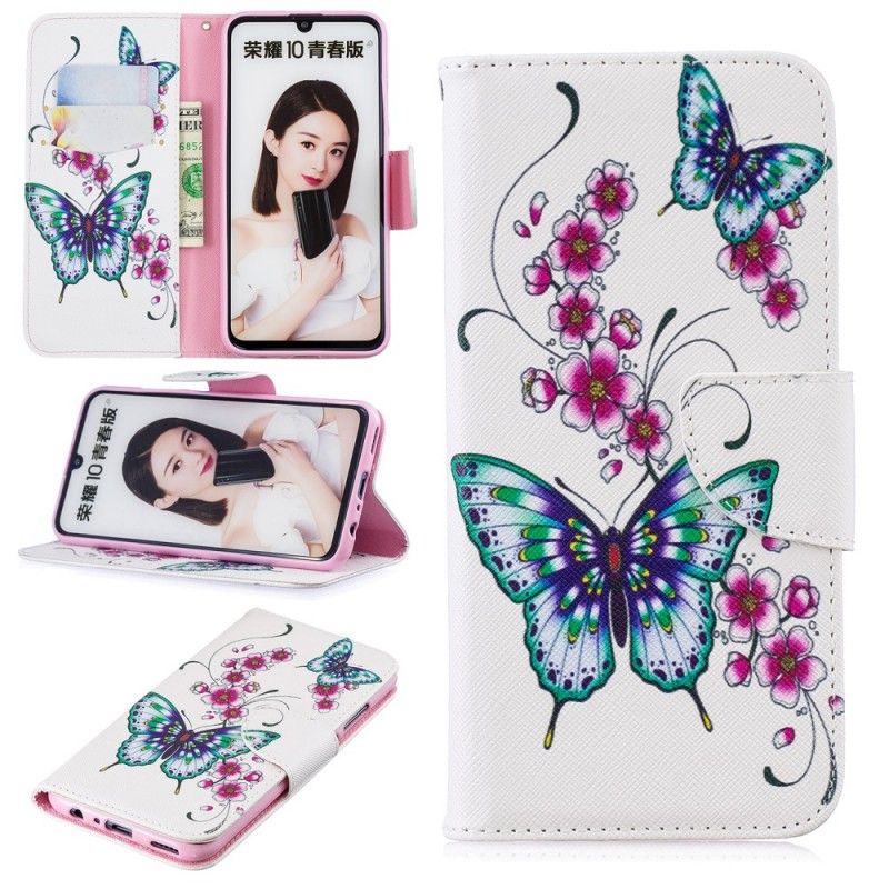Flip Cover Honor 10 Lite Mobilcover Vidunderlige Sommerfugle