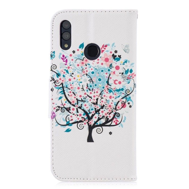 Flip Cover Læder for Honor 10 Lite Blomstret Træ