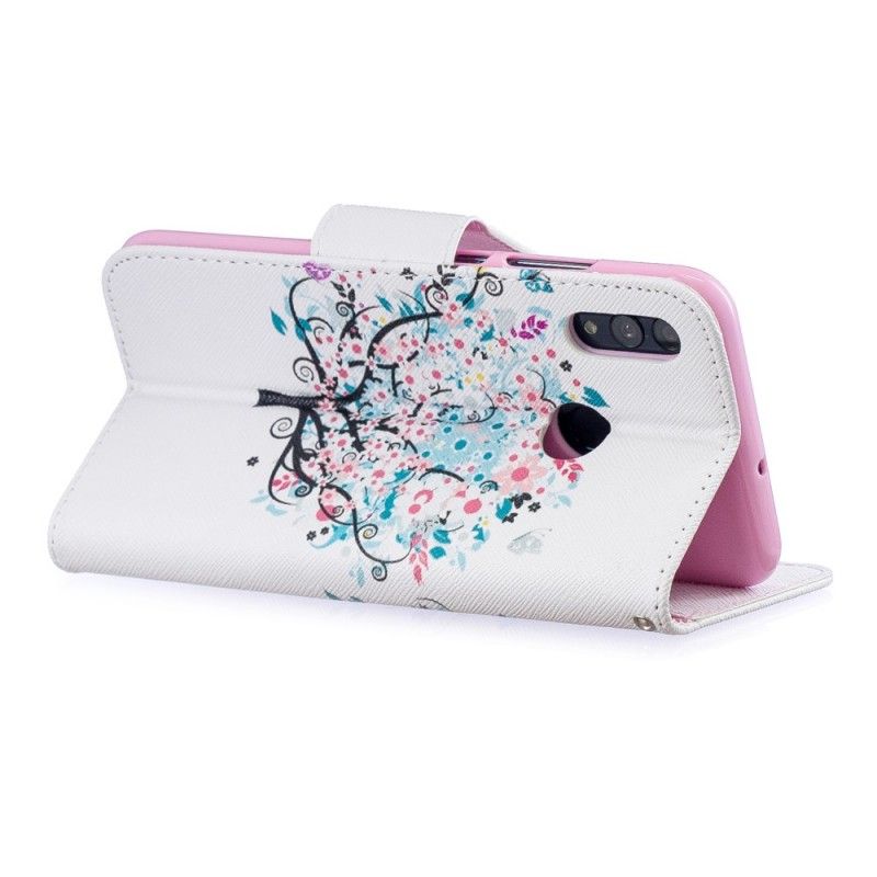 Flip Cover Læder for Honor 10 Lite Blomstret Træ