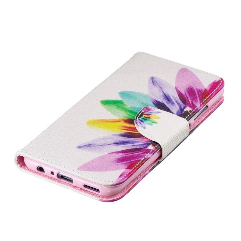 Flip Cover Læder Honor 10 Lite Akvarelblomst