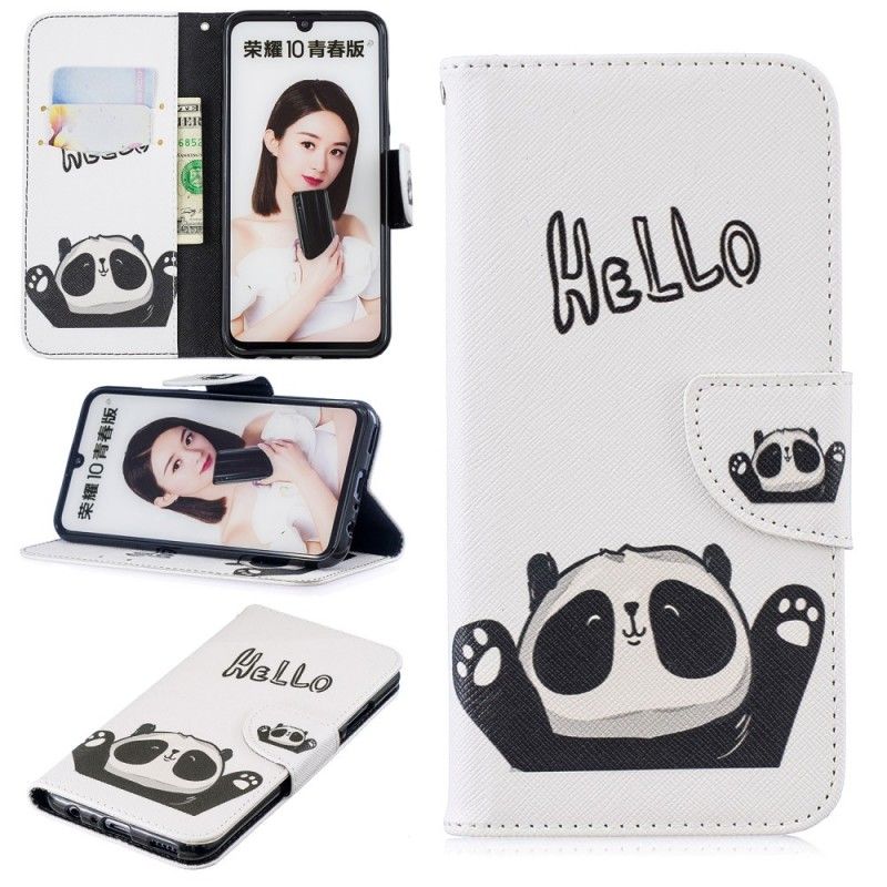 Flip Cover Læder Honor 10 Lite Hej Panda
