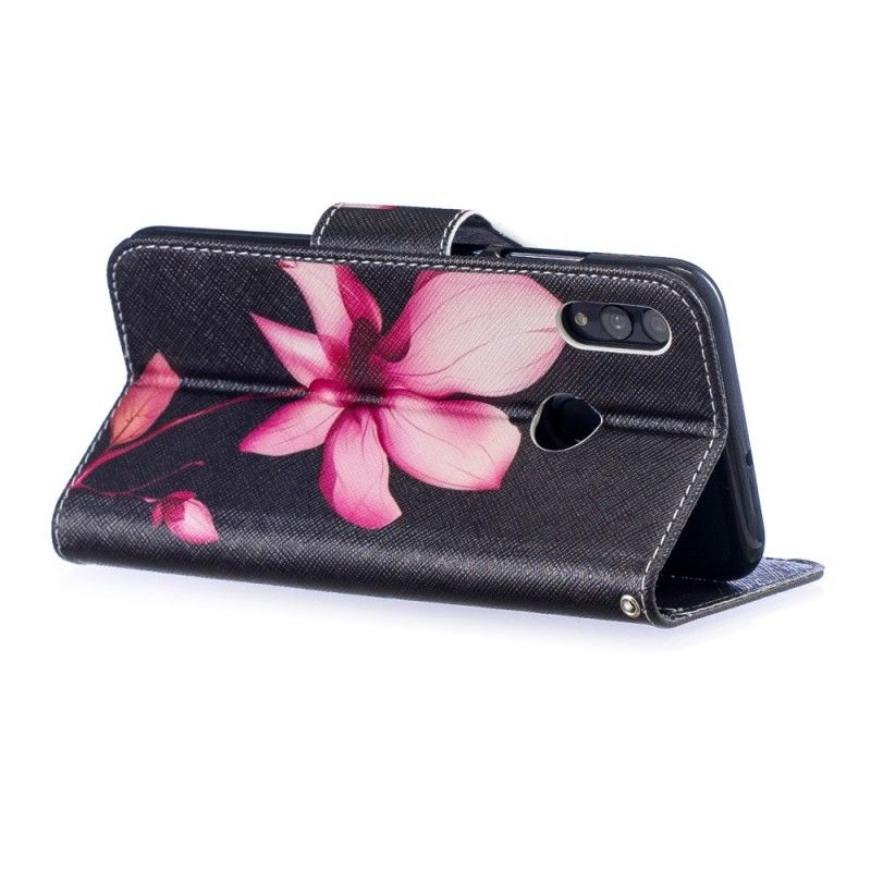 Flip Cover Læder Honor 10 Lite Lyserød Blomst