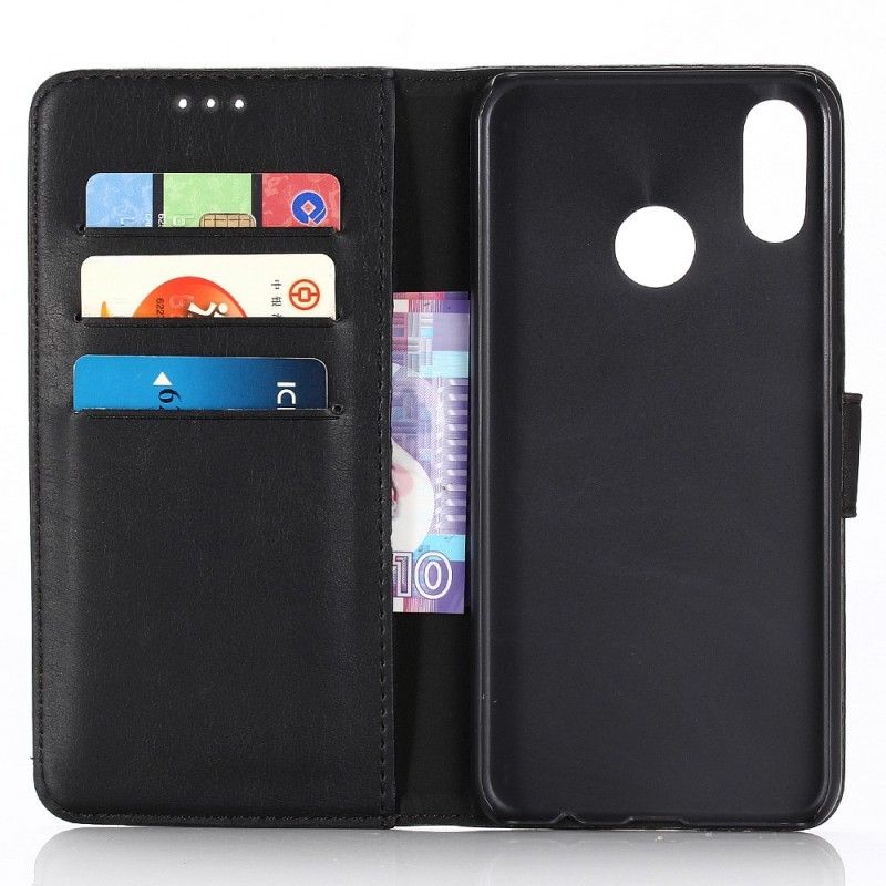 Flip Cover Læder Honor 10 Lite Sort Retro Kunstlæder