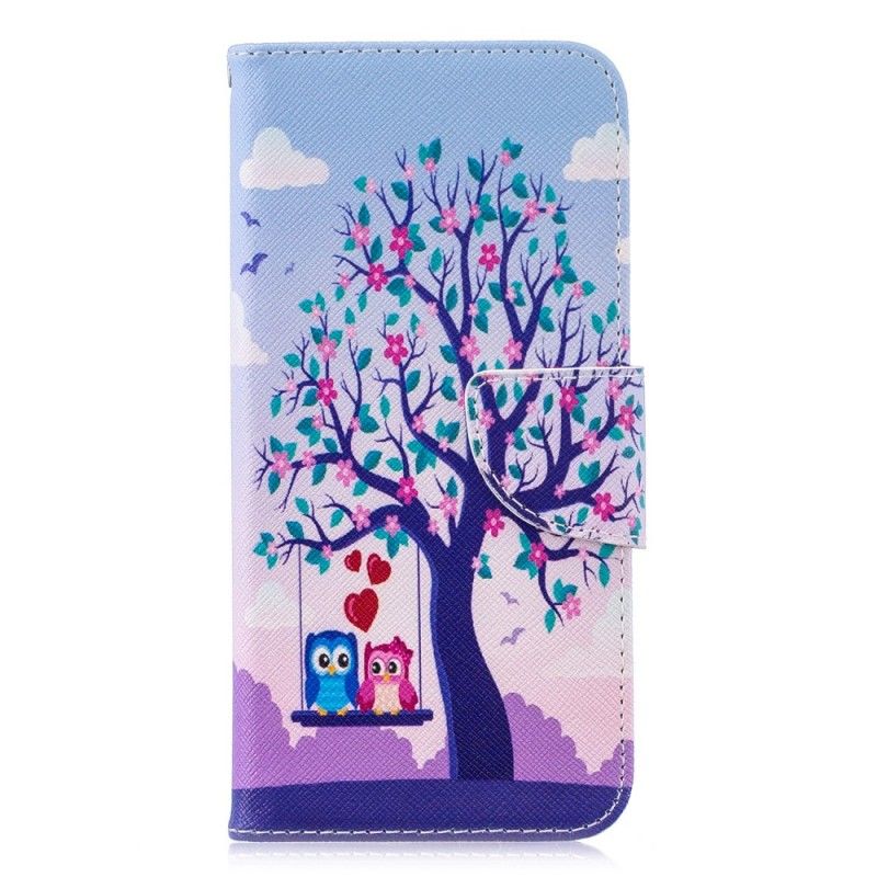 Flip Cover Læder Honor 10 Lite Ugler På Gyngen Original