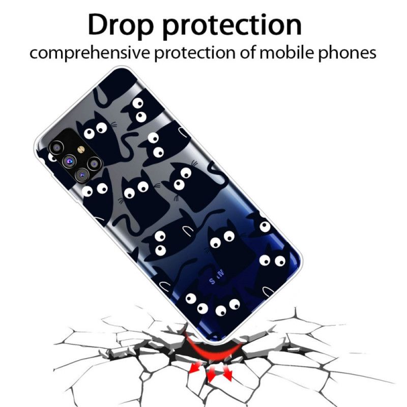 Cover Samsung Galaxy M51 Mobilcover Sorte Mus