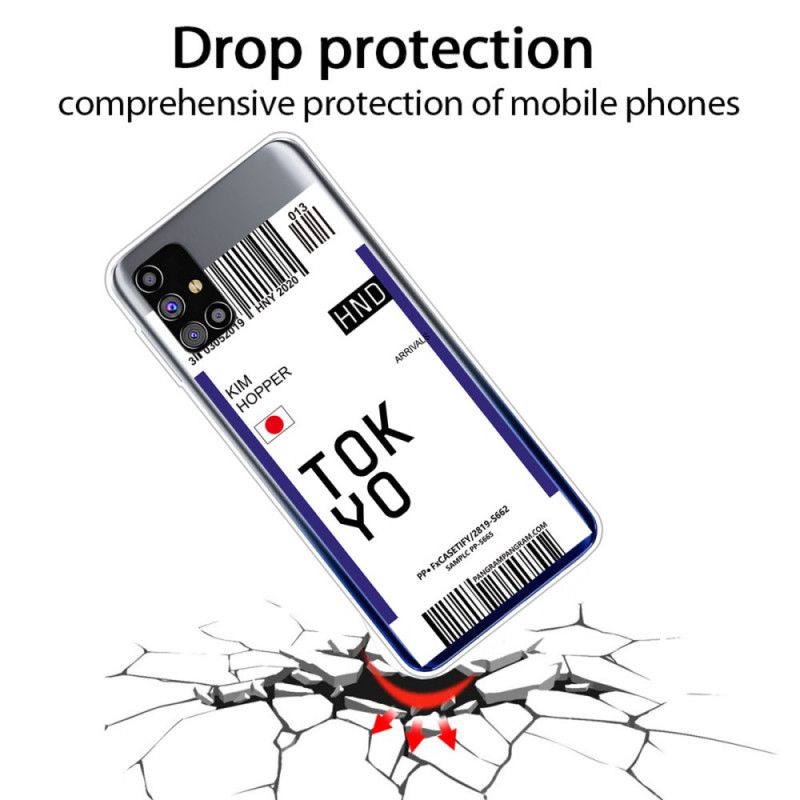 Cover Samsung Galaxy M51 Sort Boardingkort Tokyo