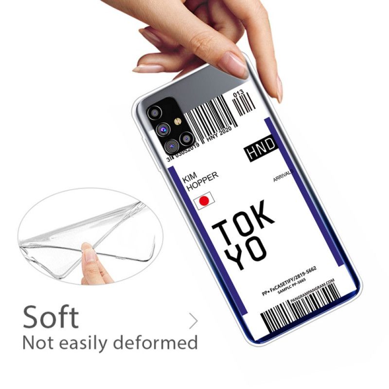 Cover Samsung Galaxy M51 Sort Boardingkort Tokyo