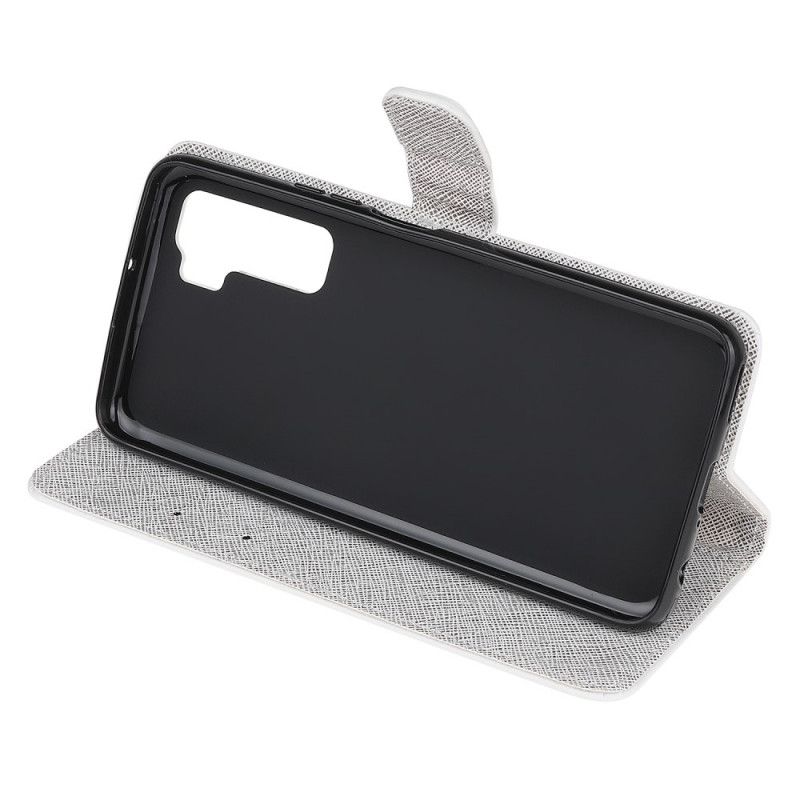 Flip Cover Huawei P40 Lite 5G Mobilcover Måneblomster Med Rem