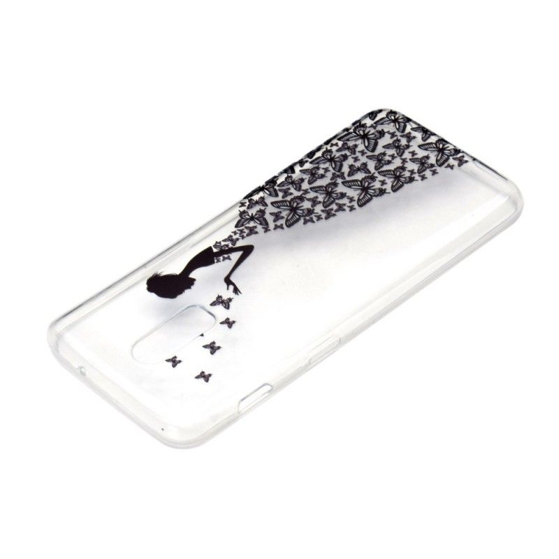 Cover OnePlus 7 Gennemsigtig Kjole Med Sommerfugle Original