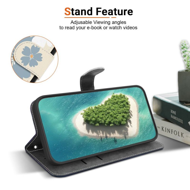 Flip Cover Til Xiaomi Redmi Note 15 5g Blå Margueritter