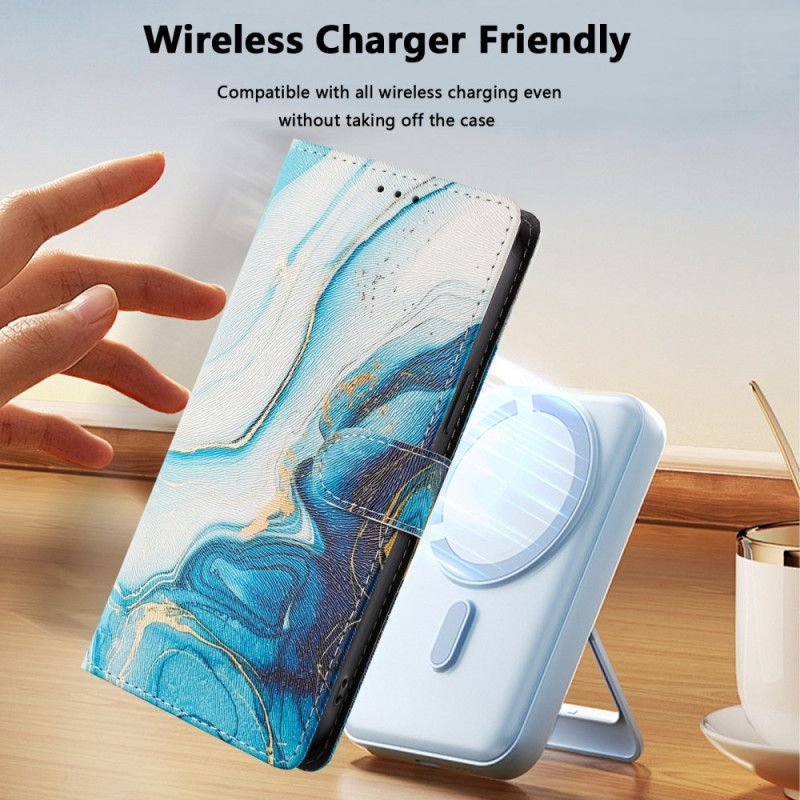 Flip Cover Til Xiaomi Redmi Note 15 5g Blå Marmor