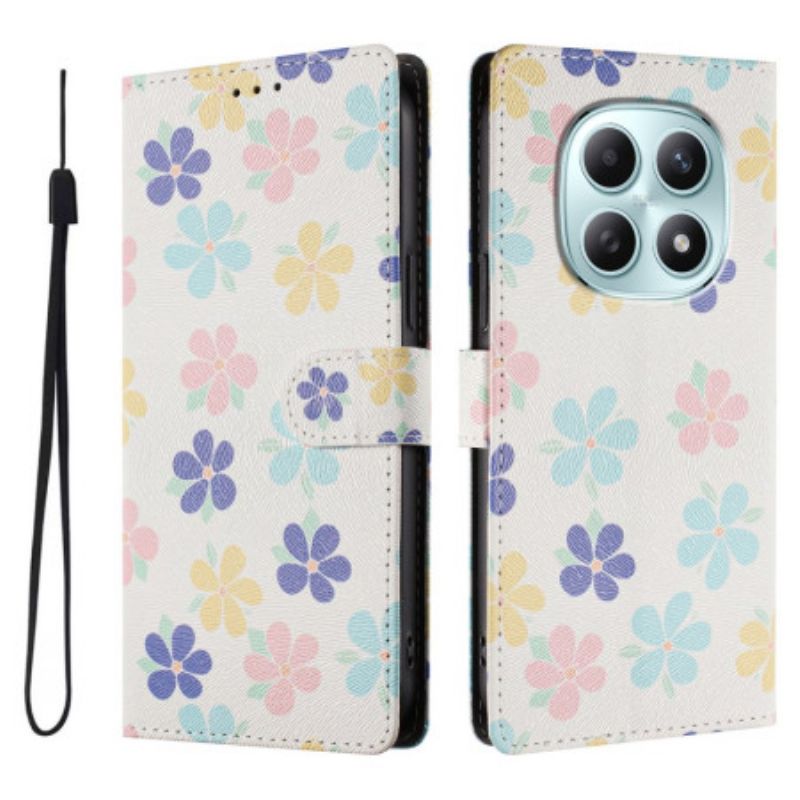 Flip Cover Til Xiaomi Redmi Note 15 5g Farverige Blomster