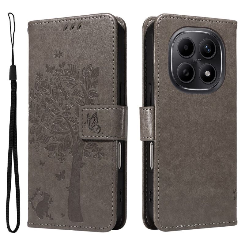 Flip Cover Til Xiaomi Redmi Note 15 5g Katte- Og Træmønster