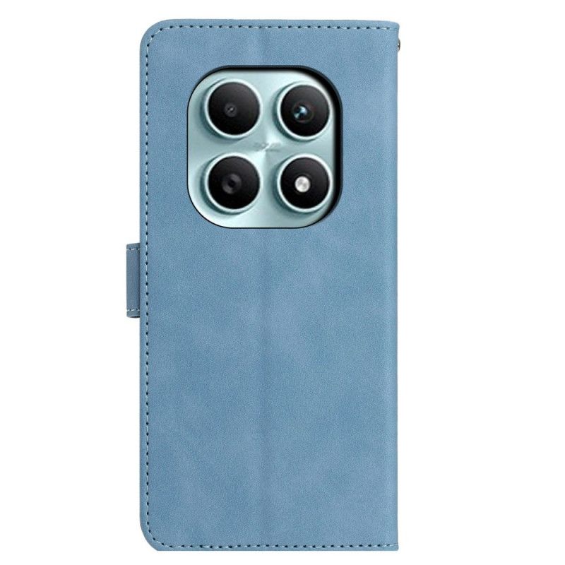 Flip Cover Til Xiaomi Redmi Note 15 5g Sommerfugl Og Blomster Med Ruskindseffekt