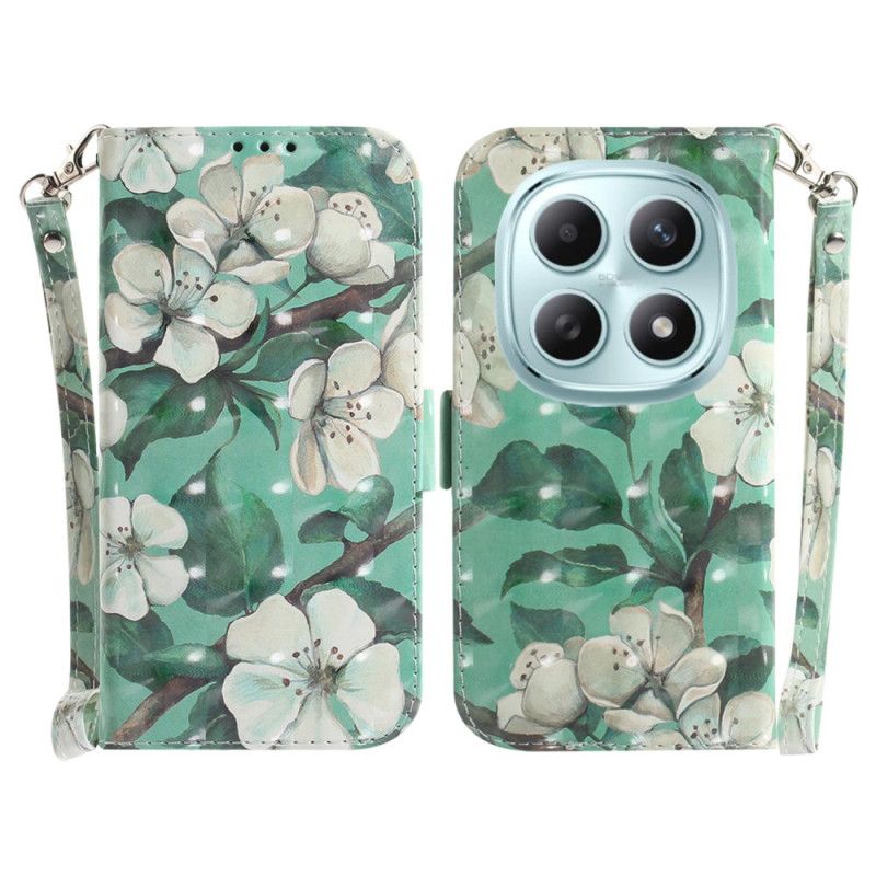 Flip Cover Xiaomi Redmi Note 15 5g Akvarelblomster