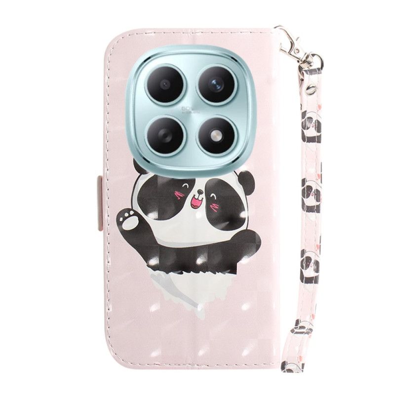 Flip Cover Xiaomi Redmi Note 15 5g Kærlig Panda Med Snor