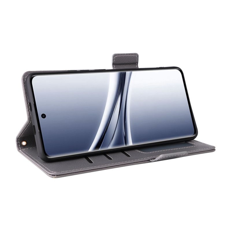 Flip Cover Xiaomi Redmi Note 15 5g Litchi-tekstureret Med Rem