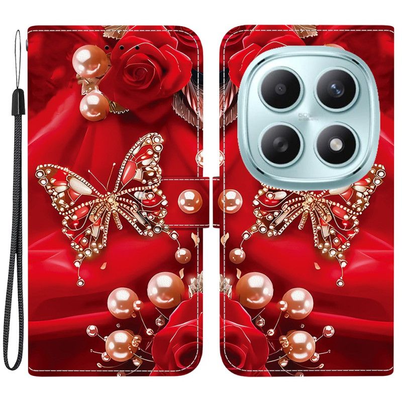 Flip Cover Xiaomi Redmi Note 15 5g Perlemorfarvet Sommerfugl