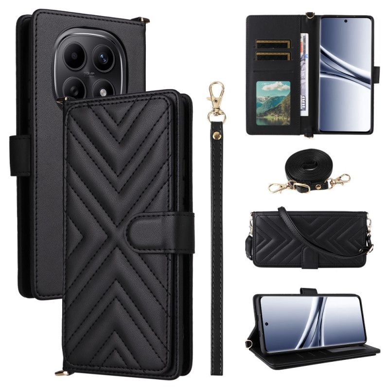 Flip Cover Xiaomi Redmi Note 15 5g Quiltet Med Skulderrem Og Rem