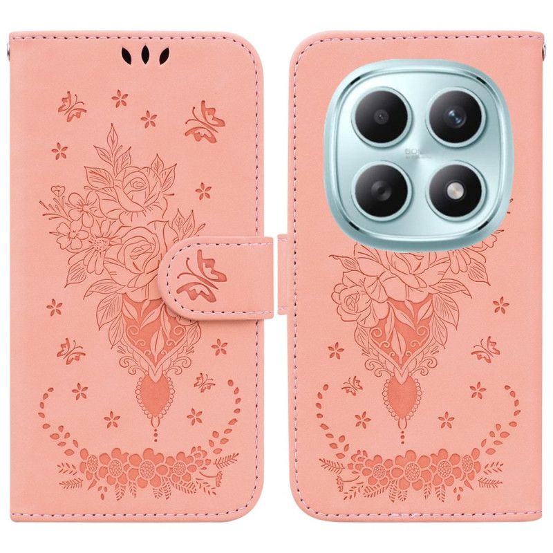 Flip Cover Xiaomi Redmi Note 15 5g Rosendesign Med Ruskindseffekt