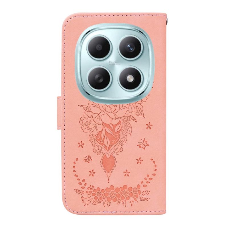 Flip Cover Xiaomi Redmi Note 15 5g Rosendesign Med Ruskindseffekt