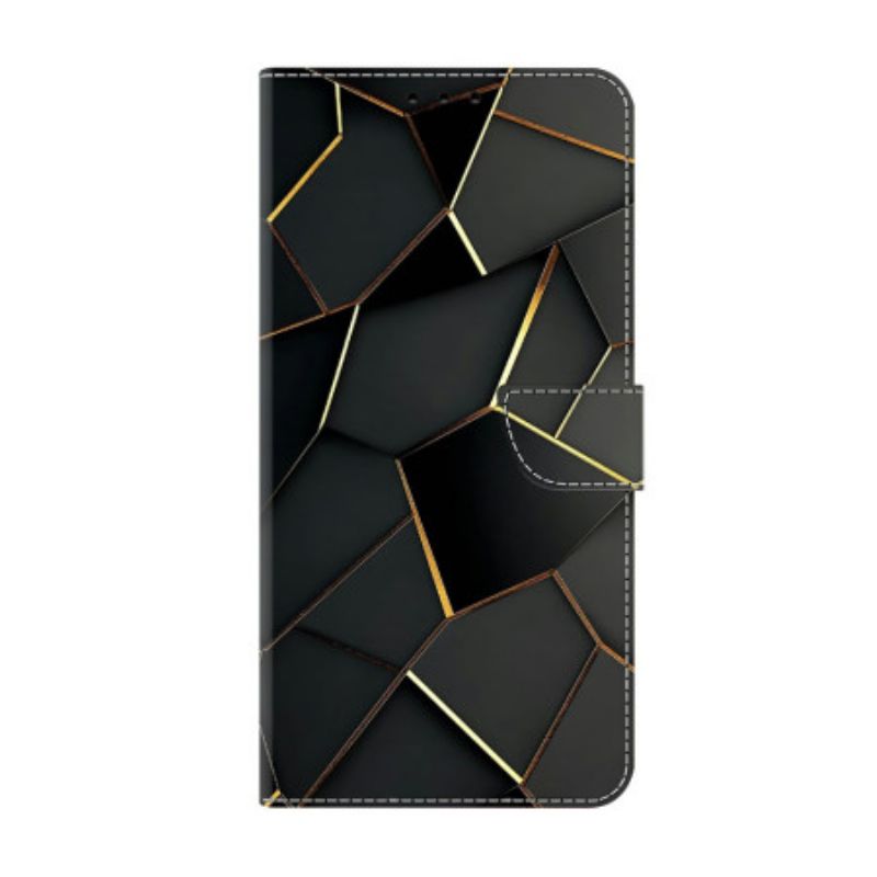 Flip Cover Xiaomi Redmi Note 15 5g Sort Og Guldmønster