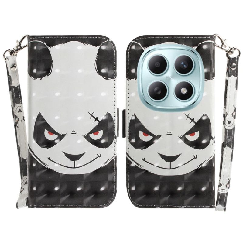 Flip Cover Xiaomi Redmi Note 15 5g Vred Panda Med Snor