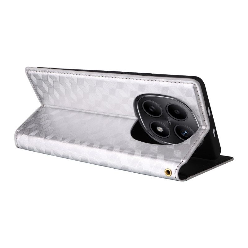 Læder Cover Xiaomi Redmi Note 15 5g Graveret Diamantmønster