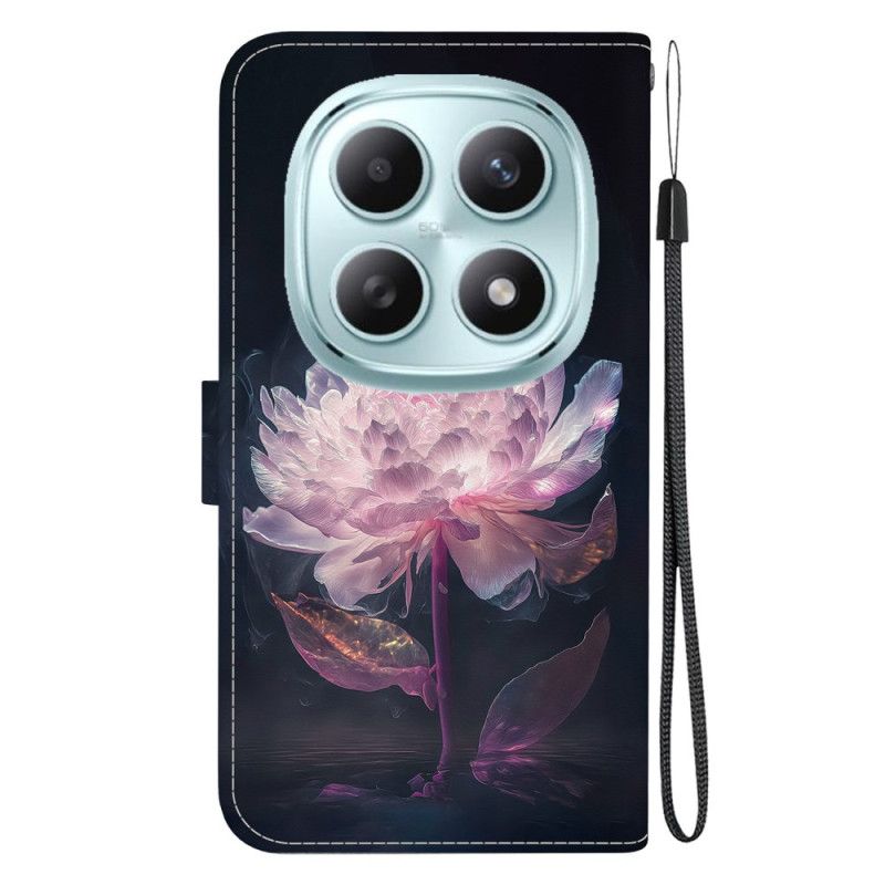 Læder Cover Xiaomi Redmi Note 15 5g Lilla Pæon