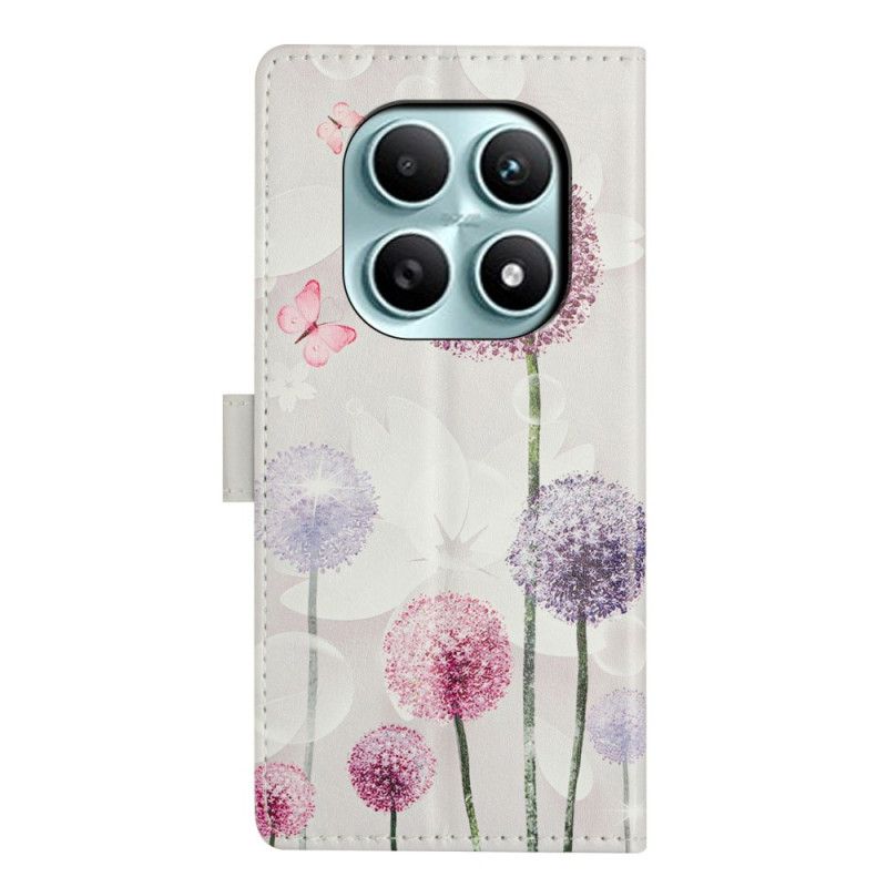 Læder Cover Xiaomi Redmi Note 15 5g Mælkebøttemønster