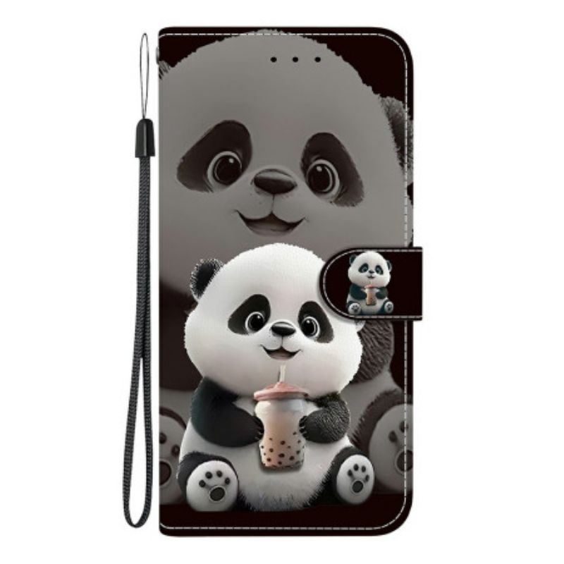 Læder Cover Xiaomi Redmi Note 15 5g Panda Mælkete
