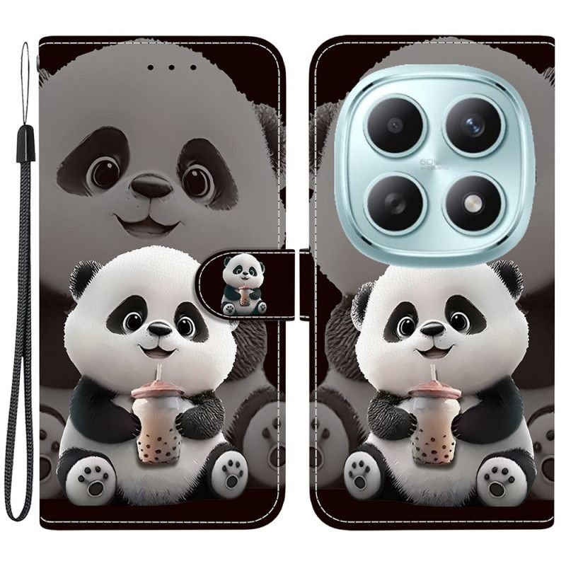 Læder Cover Xiaomi Redmi Note 15 5g Panda Mælkete