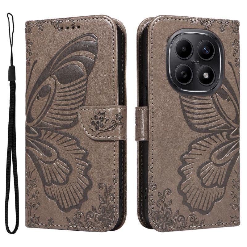 Læder Cover Xiaomi Redmi Note 15 5g Telefon Etui Grafisk Sommerfugl