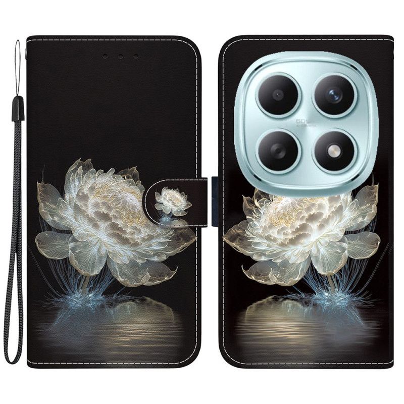 Læder Cover Xiaomi Redmi Note 15 5g Telefon Etui Krystalpæon