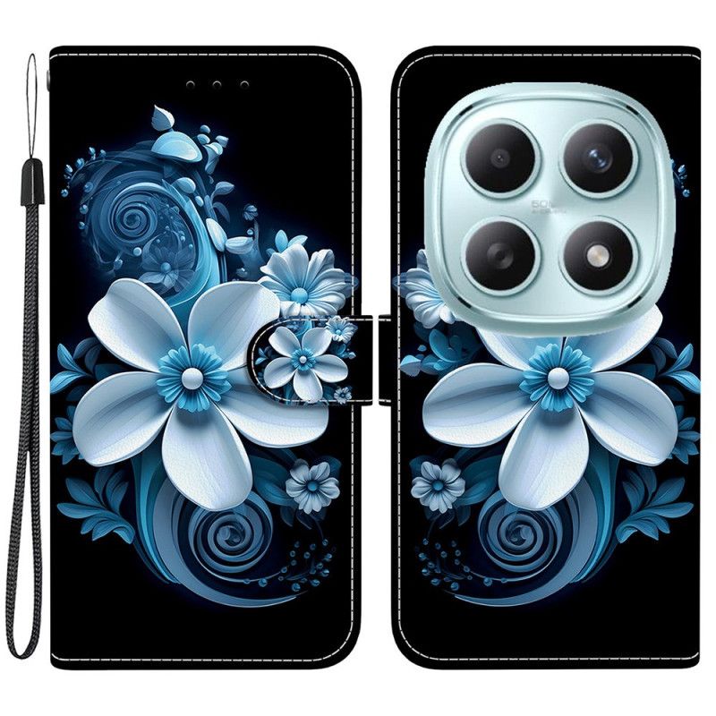 Læder Cover Xiaomi Redmi Note 15 5g Telefon Etui Orkidé Sort